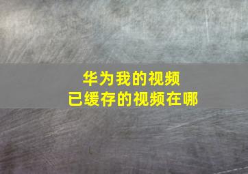 华为我的视频 已缓存的视频在哪